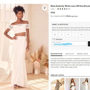 Lulu's Most Ardently White Lace Off-the-Shoulder Two-Piece Maxi Dress